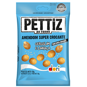 Amendoim Pettiz Gergelim e Linhaça Super Crocante 30X120G